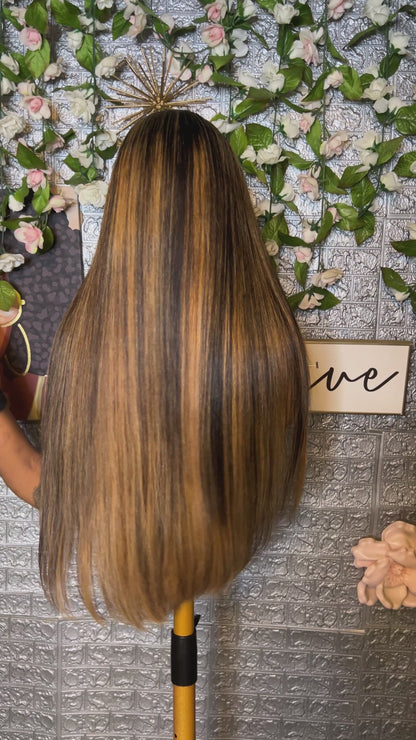 Honey Brown Straight Wig – 5x5 HD Lace Closure | 24”